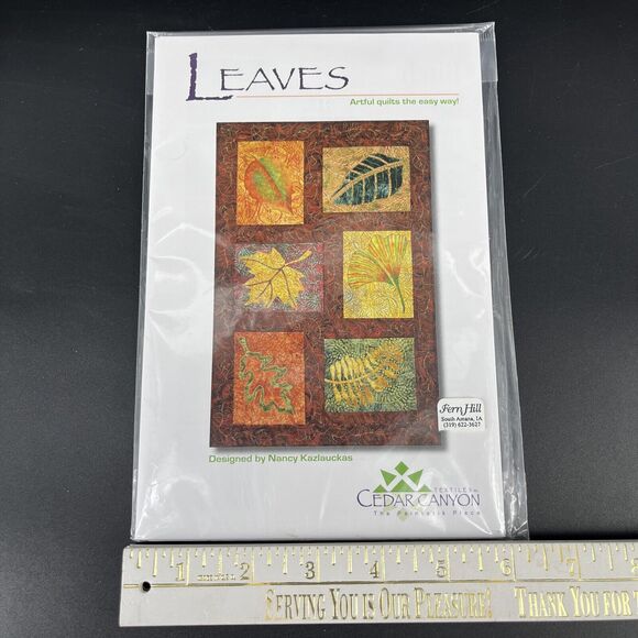 Leaves Applique Quilt Pattern 27" x 40" by Cedar Canyon Nancy Kazlauckas OCT501 - Picture 6 of 7